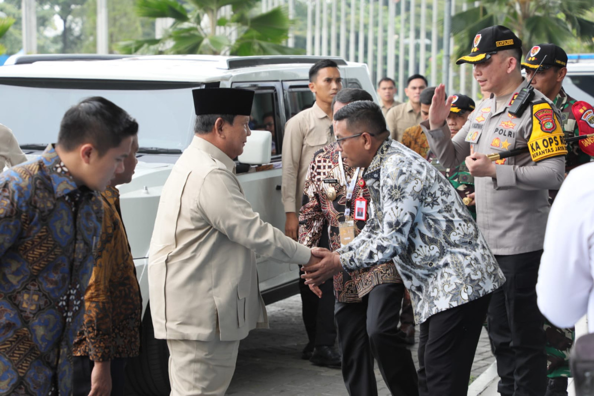 Peresmian Konvensi dan Pameran Tahunan ke-49 Indonesian Petroleum Association oleh Presiden Republik Indonesia Prabowo Subianto di Hall Nusantara, ICE BSD, Kabupaten Tangerang, Rabu (21/5/2025).