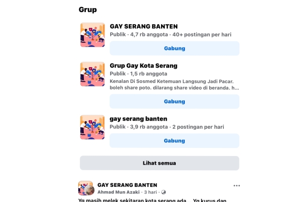 Geger Grup Facebook Gay di Kota Serang, Warga Minta Polisi Bertindak