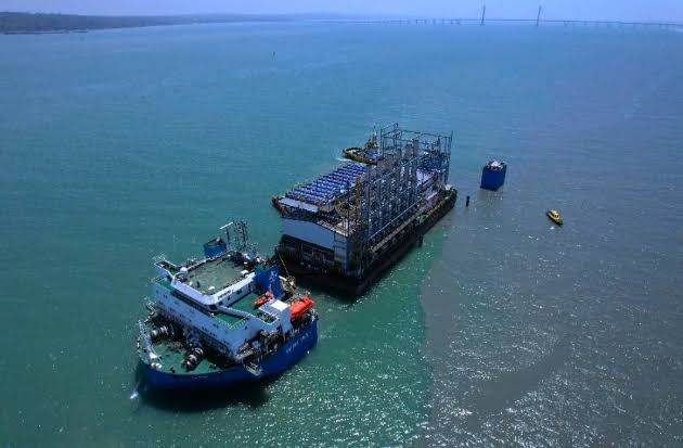 Barge Mounted Power Plant (BMPP) Nusantara 2 dioperasikan dengan daya mampu netto sebesar 56,919 Megawatt