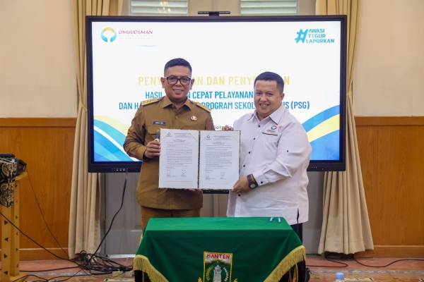 Ombudsman Serahkan Hasil Kajian Samsat dan Sekolah Gratis ke Gubernur Banten